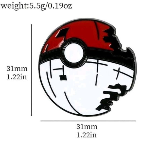 Pokeball/Deathstar Enamel Pin - Picture 2 of 2
